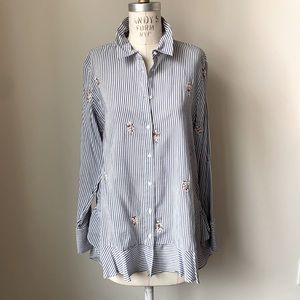 Zara striped button down shirt